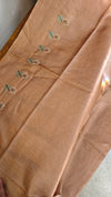 Chocolate brown tussar silk saree-ADZ67