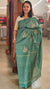 Teal green tussar silk saree -ADZ67