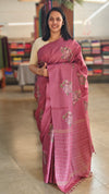Rouge pink tussar silk saree -ADZ67
