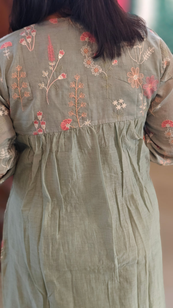 Sage green mal chanderi top