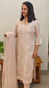 Rosy beige mal chanderi top