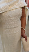Off white chanderi salwar suit