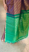 Brown and purple shade raw silk saree - SRW6_37