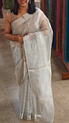 Silver tissue silk saree with sequins - SNM42 - 2M83