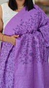 Purple semi tussar silk saree - 9F34