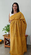 Mustard semi tussar silk saree - 9F34