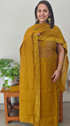 Mustard chanderi salwar suit
