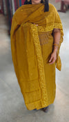 Mustard chanderi salwar suit