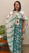 Teal blue net kota suit