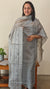 Grey tussar silk salwar suit