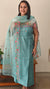 Teal suit with organza dupatta