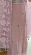Mauve shade georgette organza suit