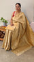 Golden beige banarasi saree