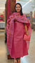 Dark pink printed tussar silk suit