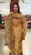 Green mustard party wear suit