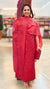 Pink red cutwork tussar silk suit