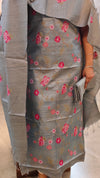 Grey desi tussar silk suit