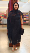 Black silky kota suit