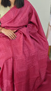 Dark peach tussar silk saree