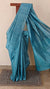 Sapphire blue tussar silk saree - 3754