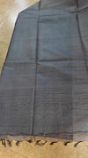 Bluish grey tussar silk saree - 3754