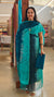 Peacock blue and green net kota suit