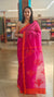 Pink and orange muslin saree