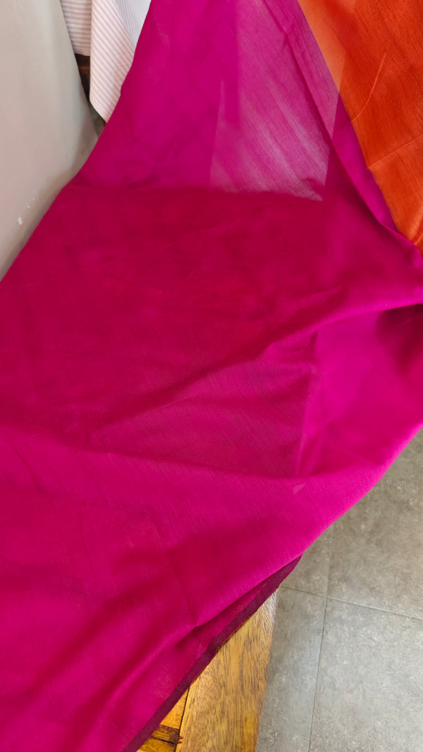 Burnt orange matka silk saree