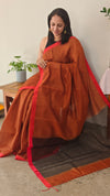 Brown Muslin silk saree