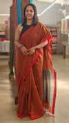 Brown Muslin silk saree