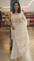 Smoky grey printed saree with aari embroidery - 5912