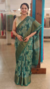Green printed chanderi banarasi saree