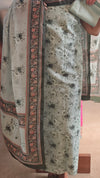 Teal green printed hakoba suit