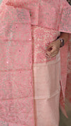 Nude pink and peach organza suit
