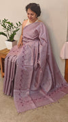 Lavender tussar silk saree