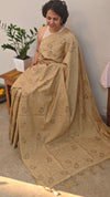 Beige semi tussar silk saree