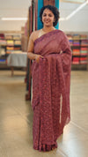 Dark mauve tepchi kota saree - V1099