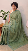 Green tepchi kota embroidered saree - V1099