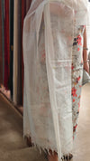 Floral printed powder blue suit