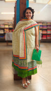 Printed slub cotton suit