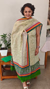 Printed slub cotton suit