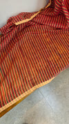 Red bengal muslin cotton saree