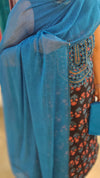 Black and Blue ajrakh printed suit
