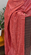 Brown and dark peach semi suit suit