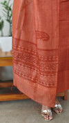 Rust orange Linen salwar suit