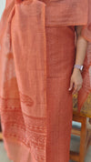 Rust orange Linen salwar suit