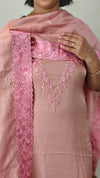 Dusty peach satin suit