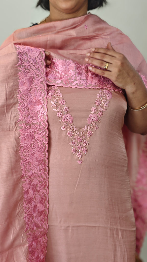 Dusty peach satin suit