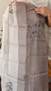 Grey shade organza salwar suit