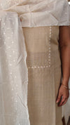 Beige semi linen salwar suit